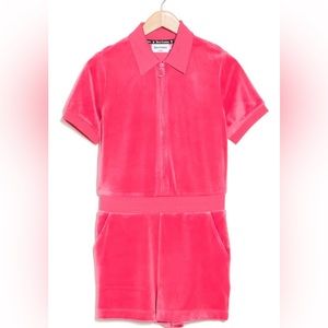 JUICY Embellished zip velour romper